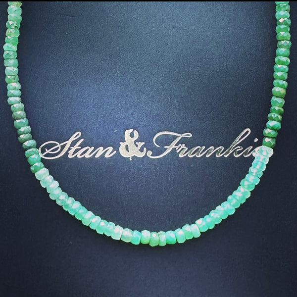 Chrysoprase Faceted Gemstone Necklace