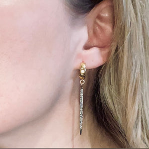 Diamond Spike Huggie Earrings