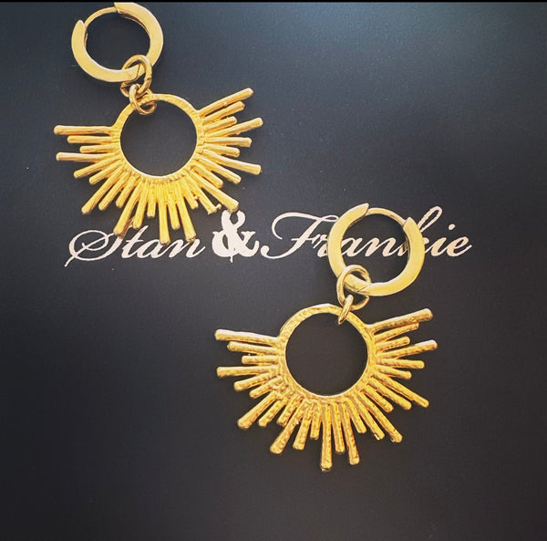 Gold Helios Huggie earrings