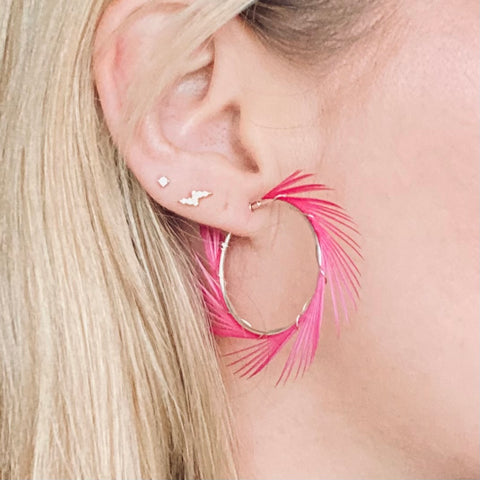 Feather Hoop Earrings